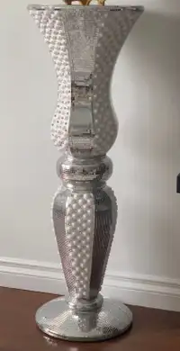 Modern Trumpet Wedding Floor Flower Vase Set with Silver Studs a