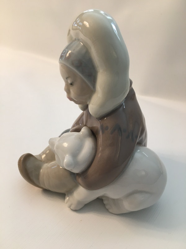 Lladro Figurine Inuit Boy and Polar Bear Cub Arts & Collectibles Guelph Kijiji
