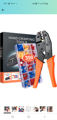 Insulated Ratchet Crimping Tool with 350PCS Kit AWG20-10/0.5-6mm