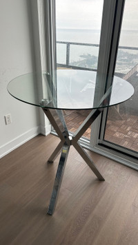 High top glass table