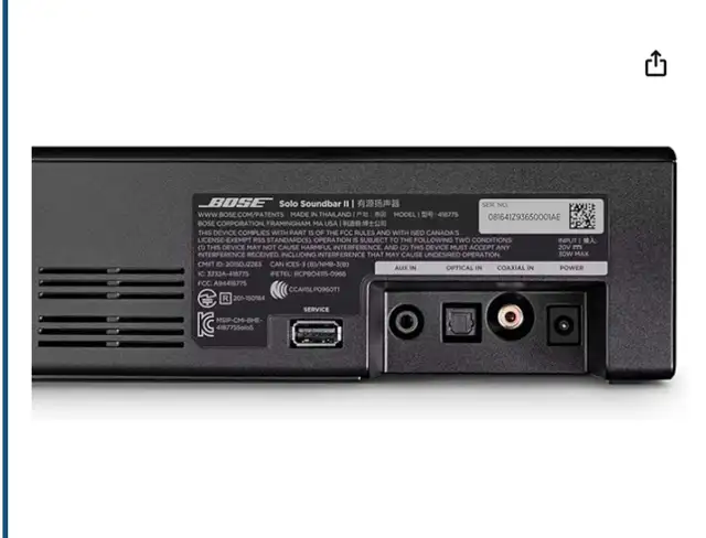 Bose Solo Soundbar Series II63234474036865122