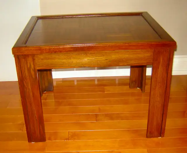 Beautiful Solid Wood Rectangular Side Table with Parquetry Top in Other Tables in City of Toronto - Image 6