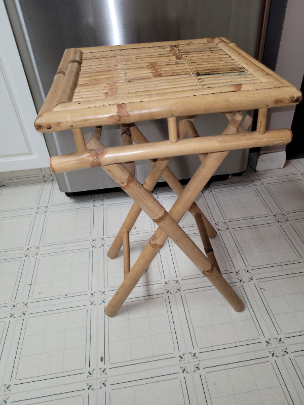 Great little bamboo folding table in Other Tables in Red Deer - Image 2