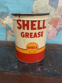 Vintage Shell Grease Tin full of grease. 