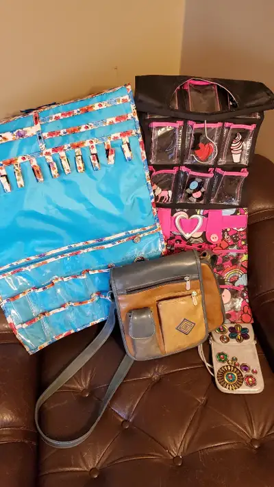 Purse, hanging organizers & hand bag $5 each, View more