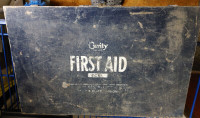 Vintage First Aid Curity kits Metal Box with Supplies