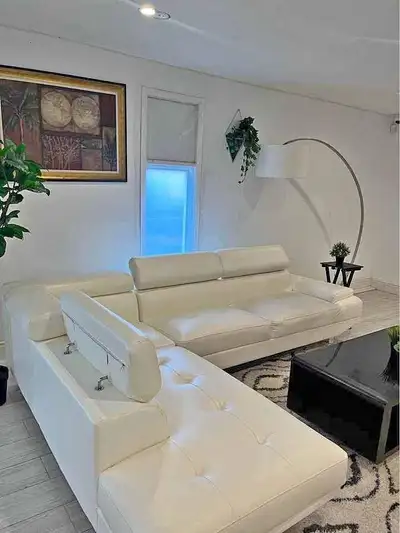 White Leather Sectional Sofa, View more
