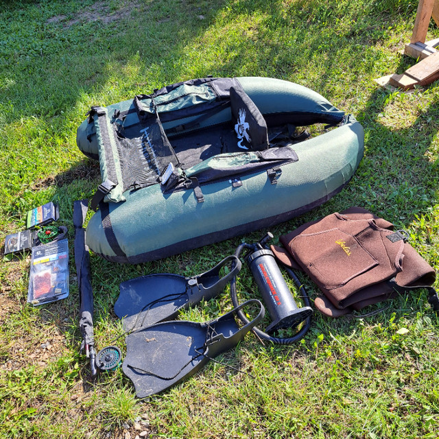fly fishing setup, belly boat and gear | Fishing, Camping & Outdoors | St.  Albert | Kijiji