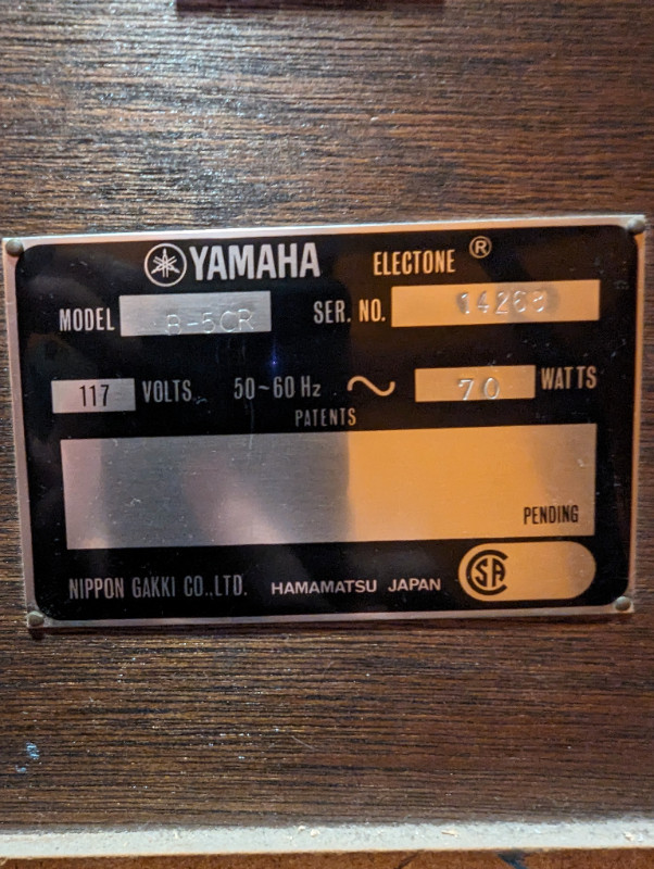 Electric Organ (Yamaha Electone B-5CR) - $100 in Pianos & Keyboards in Ottawa - Image 4