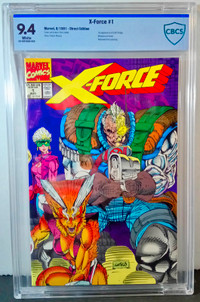 X-Force #1 CBCS 9.4 Marvel 1991 Incl's 2x NM+ Trading Card Inser