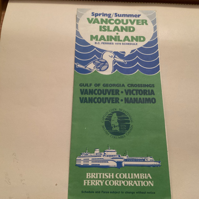 Vintage BC Ferries Schedules Brochures pamphlets in Arts & Collectibles in Kamloops - Image 2