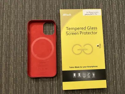 iPhone 12 mini Apple case and 2 new glass screen protectors, View more