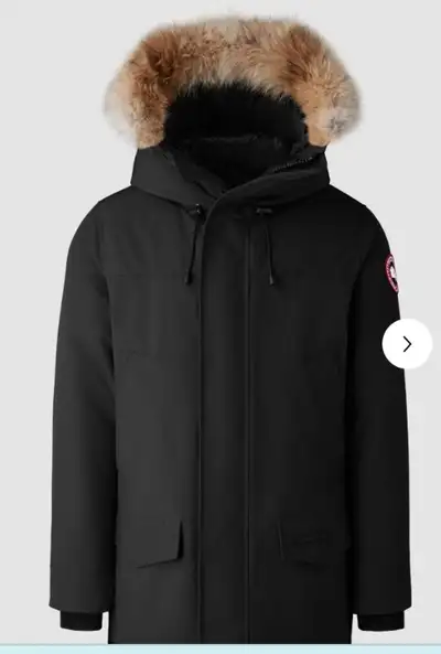 Canada Goose; Men’s Langford Parka; Fusion Fit Black Style 2062MA; Coyote Fur Ruff; Size medium; Has...