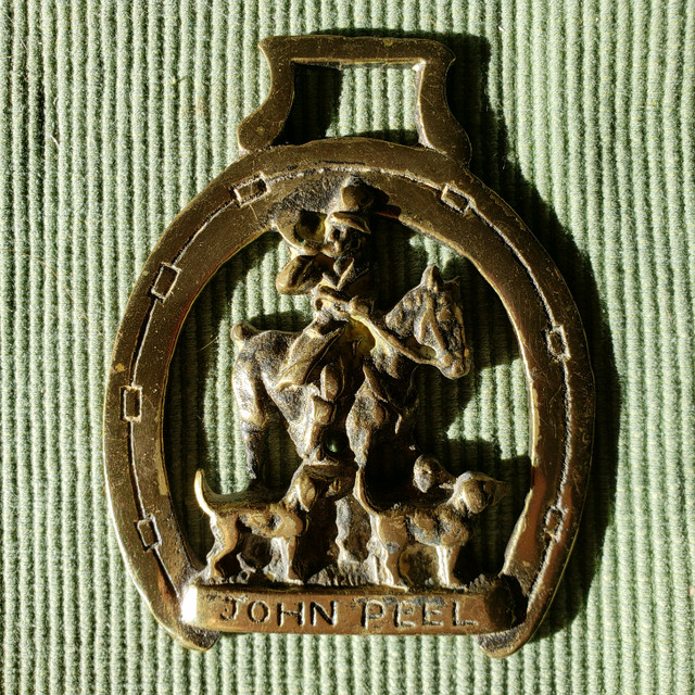 VINTAGE JOHN PEEL BRASS Horse Harness Medallion Bridle Ornament