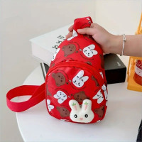 1pc Girl's Chest Bag, Cute Rabbit Fashion Casual Satchel Bag