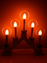 5 candelabra melting candle window sills light with halo