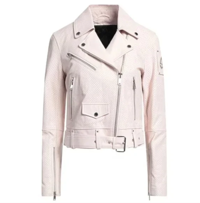Moose Knuckles Biker Jackets Lamb Leather Rose Water Size L, View more