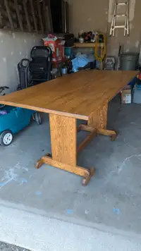 Solid Oak Harvest Table and Benches
