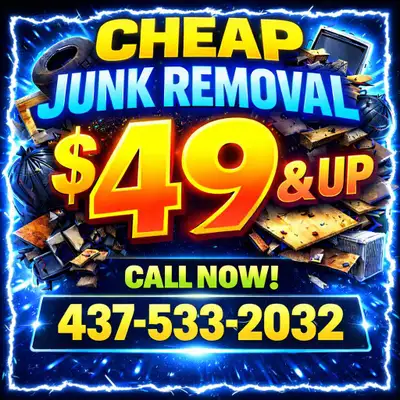 $49 BEST PRICE JUNK REMOVAL = 437-533-2032, View more