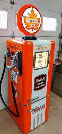 BRAND NEW "RETRO STYLE" "GAS PUMP"  FRIDGE IN SUPERTEST MOTIF