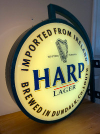 RARE Vintage Harp Lager Dual sided light up Mint Condition