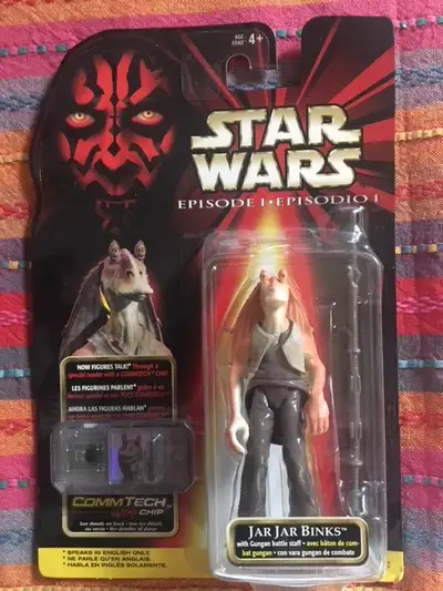 Star Wars Episode 1 Jar Jar Binks Action Figure w/ CommTech Chip, View more