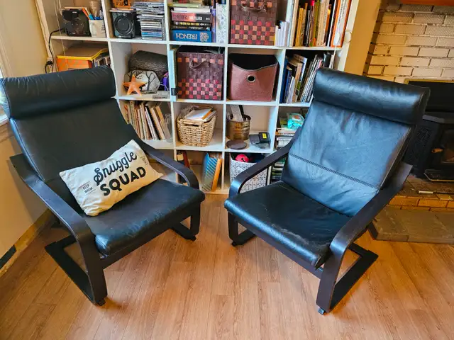 Like new, black leather chairs or chair. in Chairs & Recliners in City of Halifax - Image 3