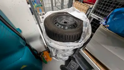 Set of used winter tires. Size 205/55R16 94T. Mounted on steel rims. Good for a smaller vehicle. Sol...