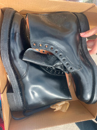 1980’s brand new police issued leather boots. Still in box!