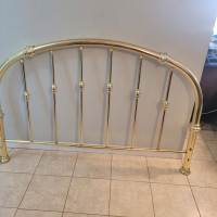 Queen Size Bed Frame - Brass Look Finish