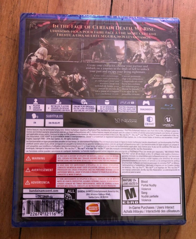 Code Vein PS4 neuf scellé NEW sealed dans Sony PlayStation 4  à Ville de Montréal - Image 2