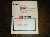 Ski Whiz 1971-72 Accessory Preseason order Program Massey