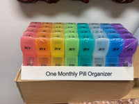 30 Day Pill Organizer Monthly  Pill Box 32 Twice Day AMPM