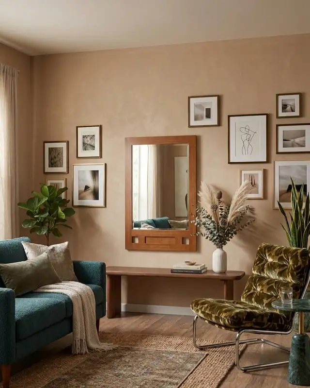 Wall Mirror in Wooden Frame (Cherry Finish / Mid-Century Style in Home Décor & Accents in Mississauga / Peel Region - Image 5