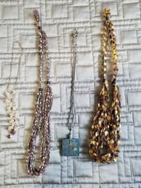 4 handmade lightweight necklaces