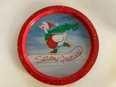 Season's Greetings Tray Christmas Goose, View more