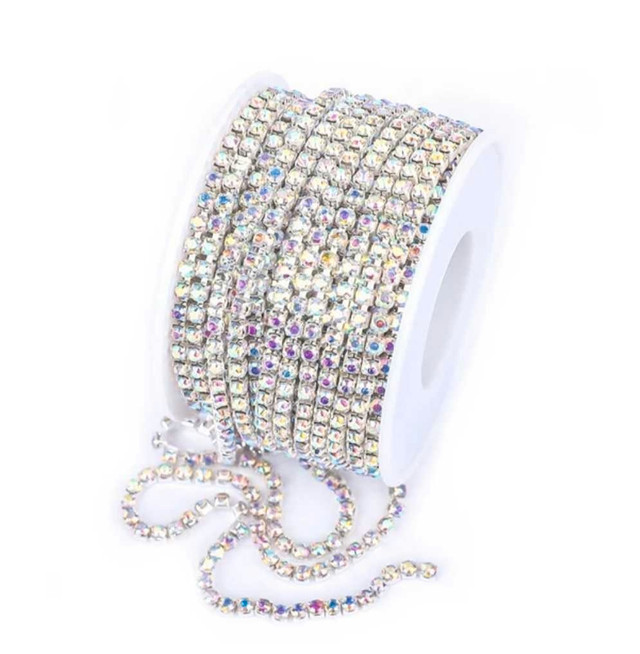Silver Crystal AB Glass Rhinestone Chain in Hobbies & Crafts in Kingston - Image 3