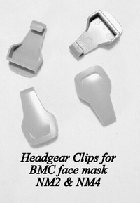clips for headgear to attach to the mask