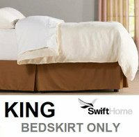 King bed skirt brown