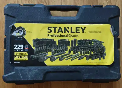Gently used professional grade set of Stanley socket, rachet... On sale at Canadian Tire for 149 + t...