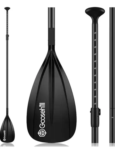 Goosehill Stand Up Paddle Board Paddles, 3 Pieces Adjustable Floating Lightweight Aluminium Paddle f...