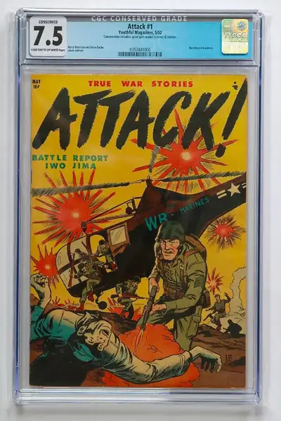 Attack 1 (1952) in CGC 7.5 and Battle Cry 1 (1952) in CGC 3.0, View more