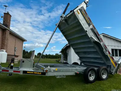 7x14 dump trailer for hire. If you need gravel, soil, mulch, fire wood, brush or garbage removal we...