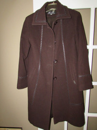 Women's Full Length Me-Jay Brown Wool Trench Coat