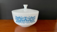 Vintage FEDERAL Milk Glass Mixing Bowl with Lid