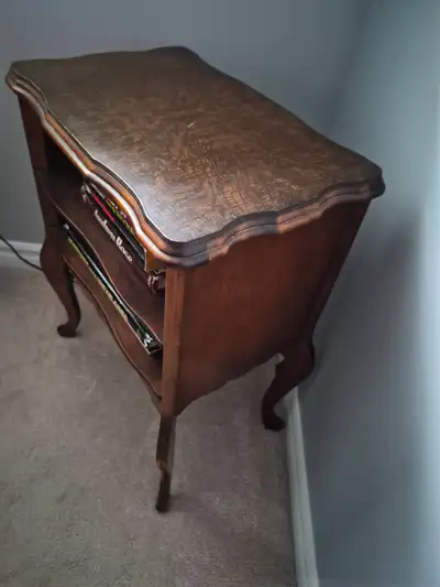 Small Antique Wood Side Table, View more