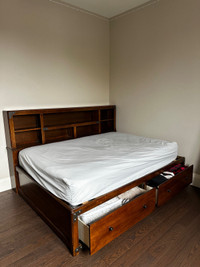 Bed, night stand and Mattress 