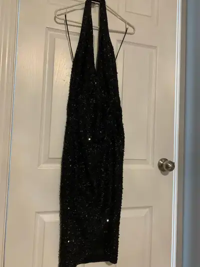 Women’s black sequins halter dress- XS - $45.00, View more