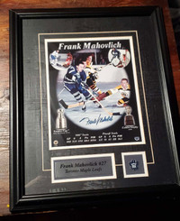 Frank Mahovlich Autographed Framed Picture Toronto Maple Leafs