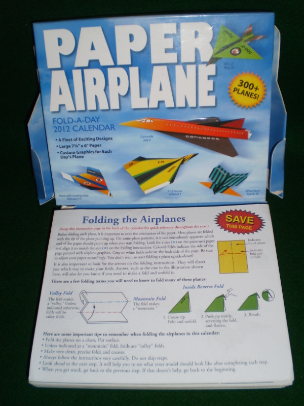 Paper Airplane Fold-a-Day: 2012 Day-to-Day Calendar in Arts & Collectibles in City of Toronto